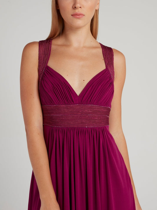 Empire Waist Pleated Maxi Dress