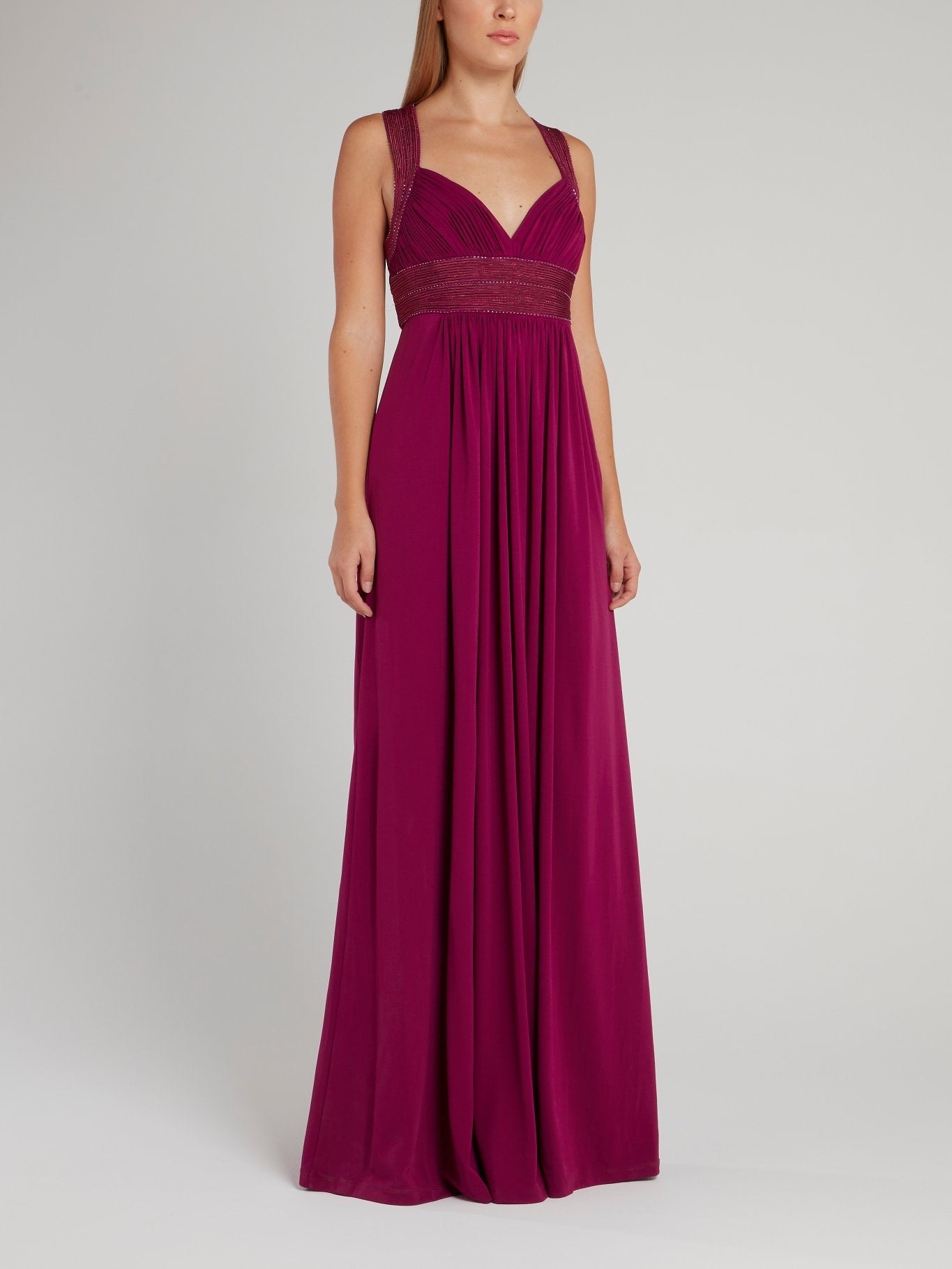 Empire Waist Pleated Maxi Dress