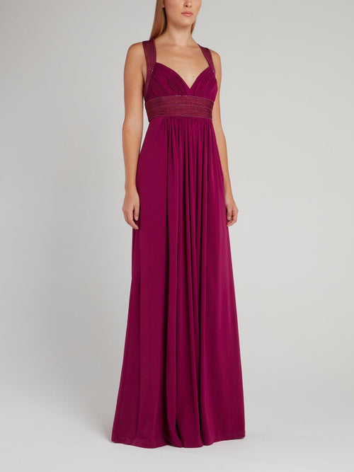 Empire Waist Pleated Maxi Dress