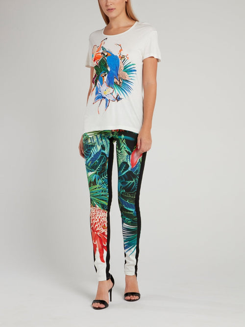 Tropical Print Slim Fit Jeans