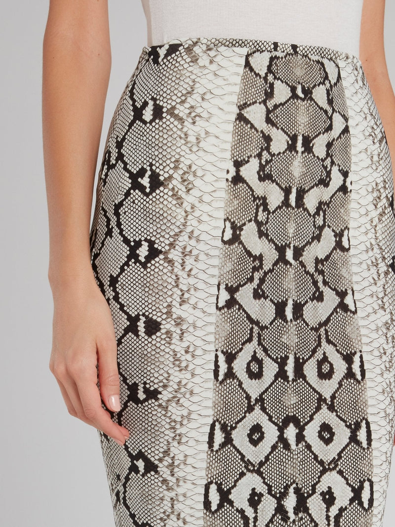 Snake Effect Godet Maxi Skirt