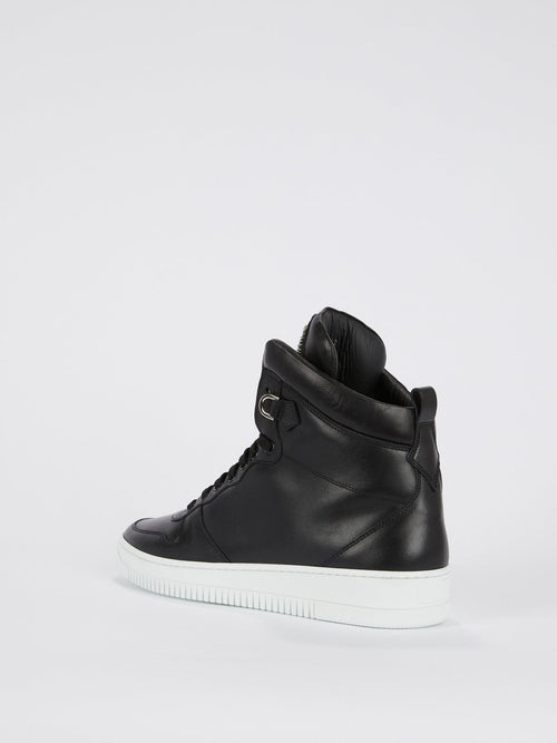 Black Monogram Flap High Top Sneakers