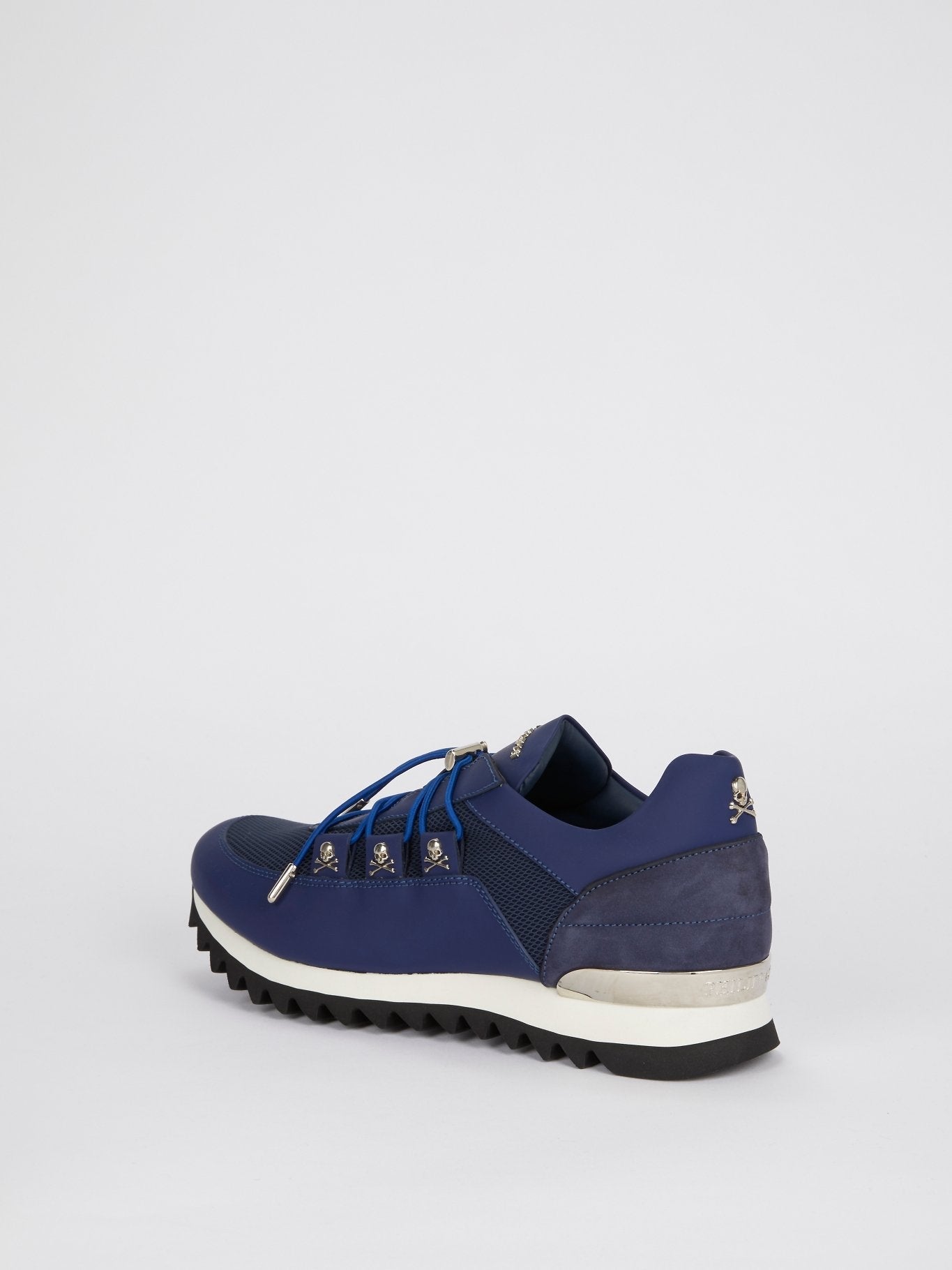 Navy Mesh Panel Sneakers