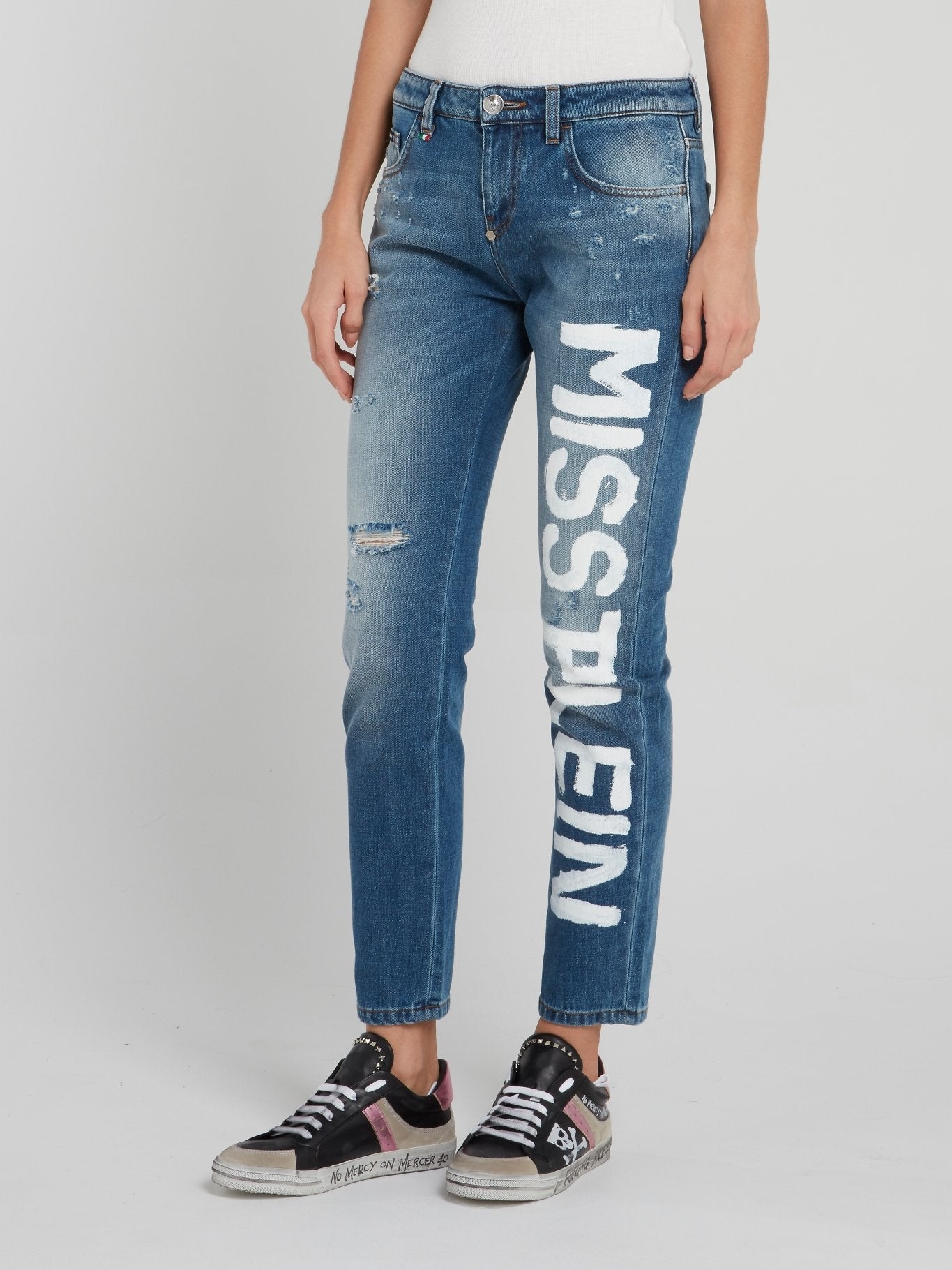 Miss Plein Cropped Boyfriend Jeans