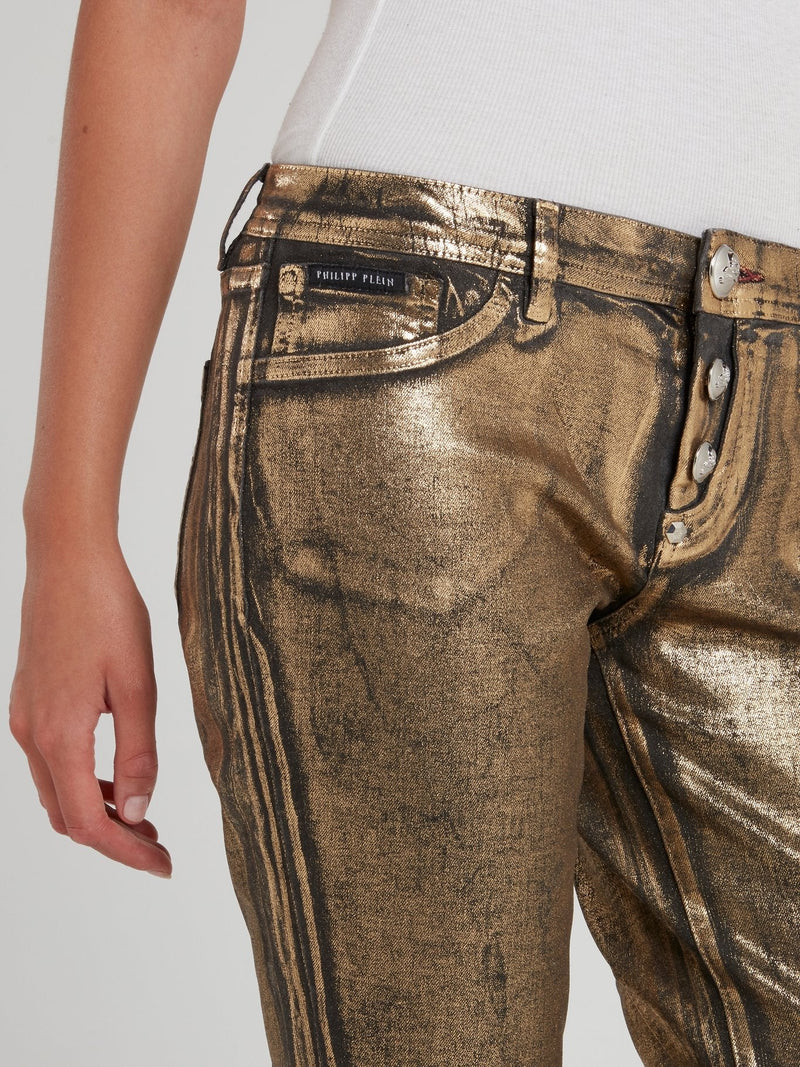 Rustic Gold Slim Fit Jeggings