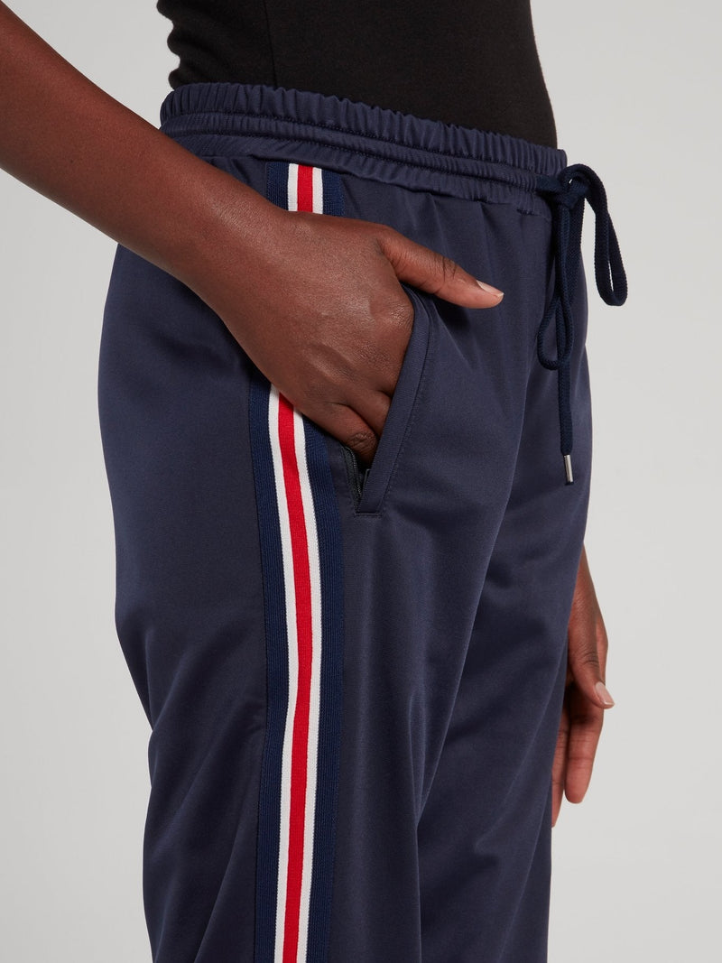 Navy Side Stripe Jogging Pants