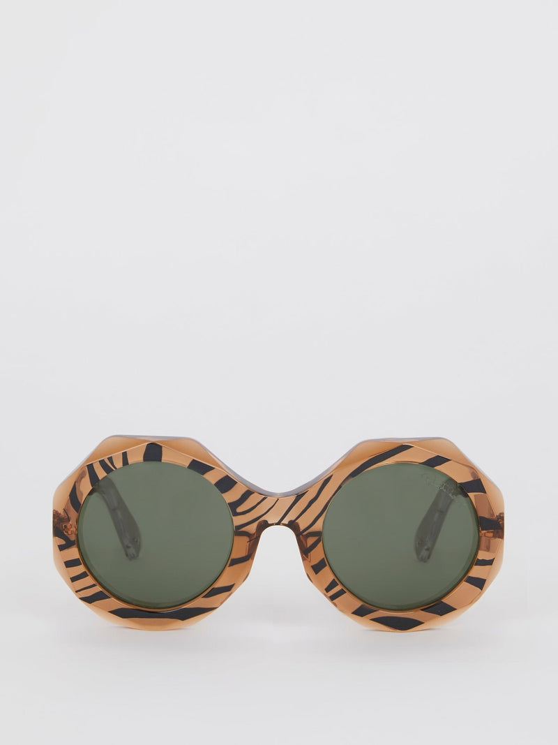 Geometric Tiger Print Sunglasses