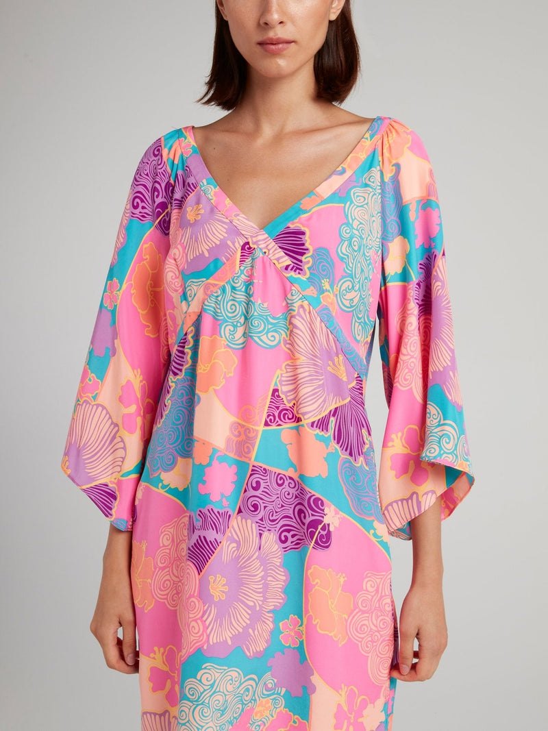 Pink Oriental Kimono Dress