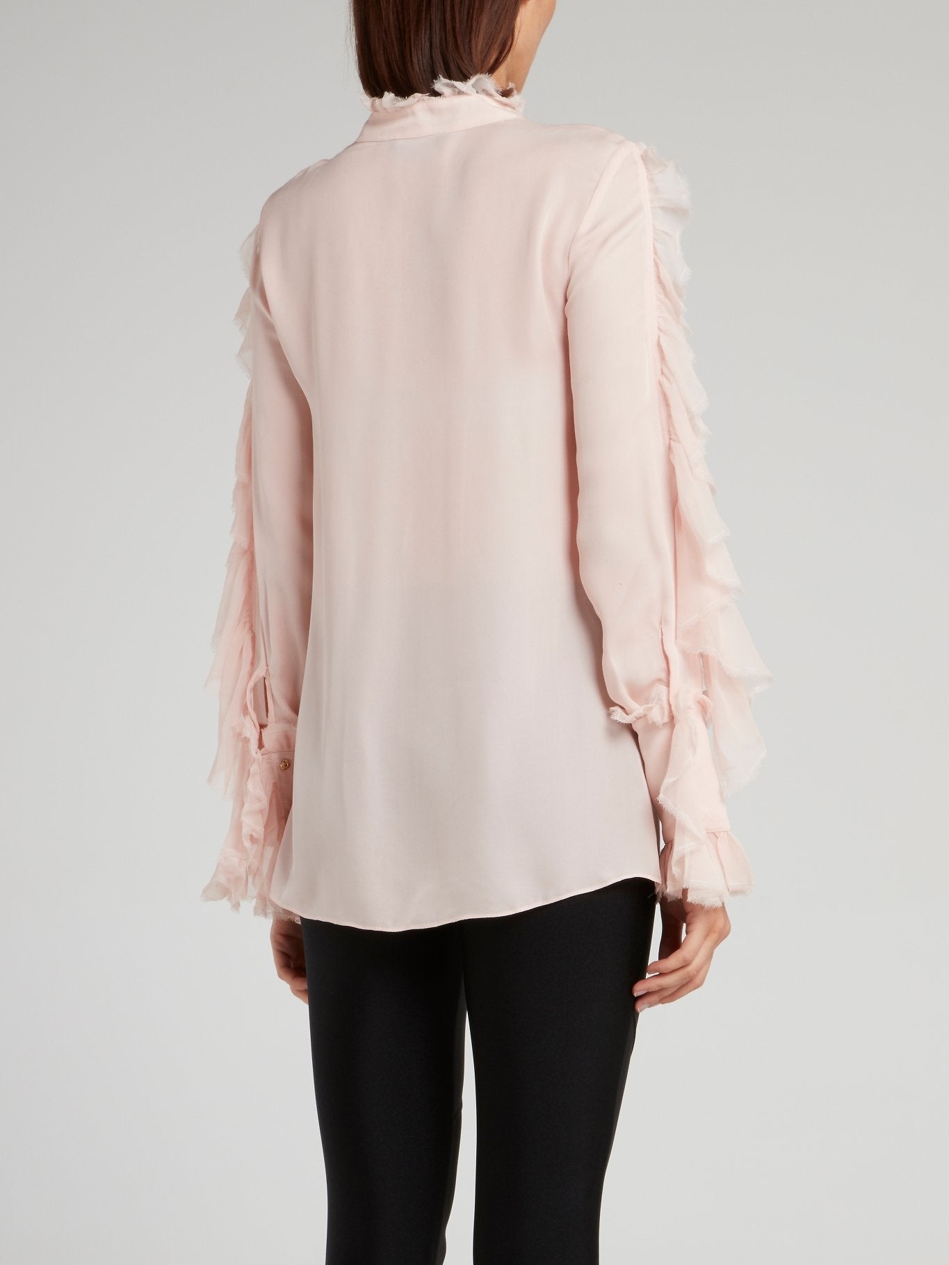 Pink Frill Trim Blouse