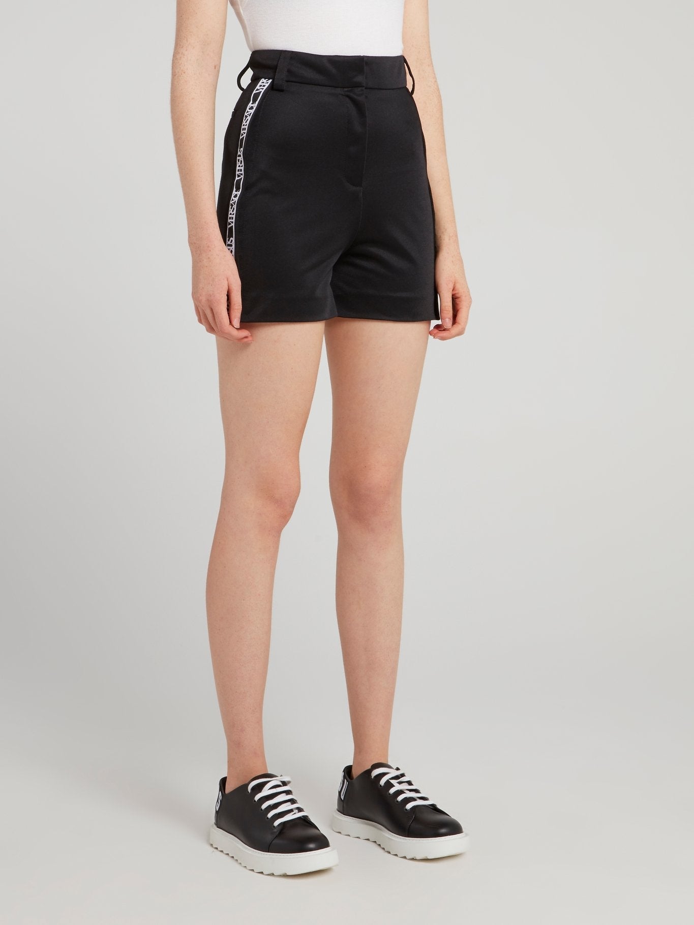 Black Logo Tape Jersey Shorts