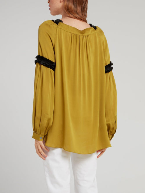 Mustard Satinised Georgette Top