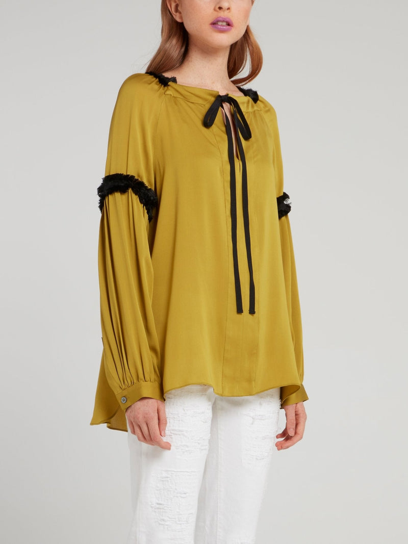 Mustard Satinised Georgette Top