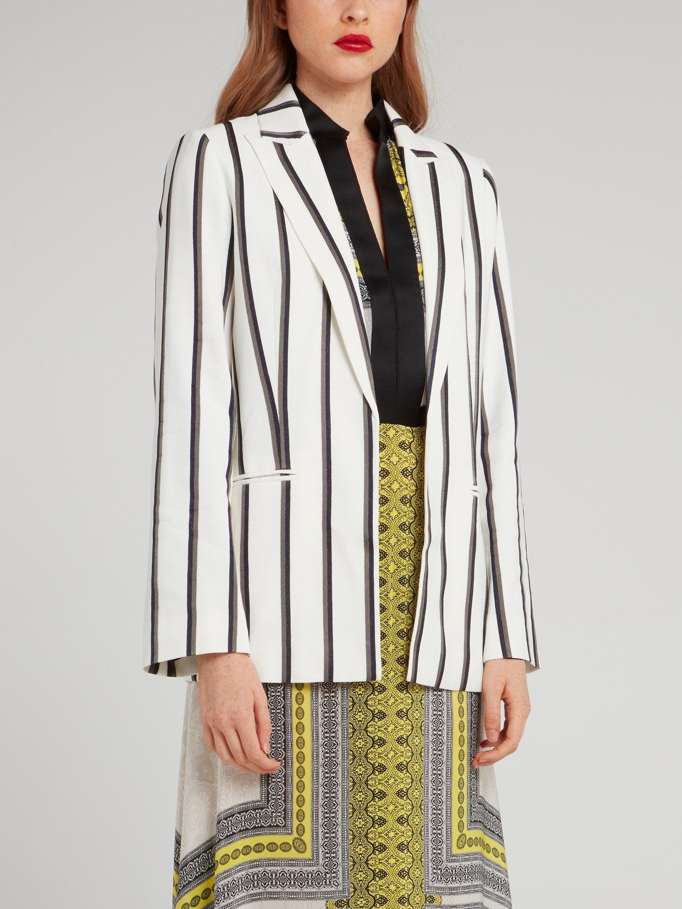 Off White Ribbon Stripe Blazer