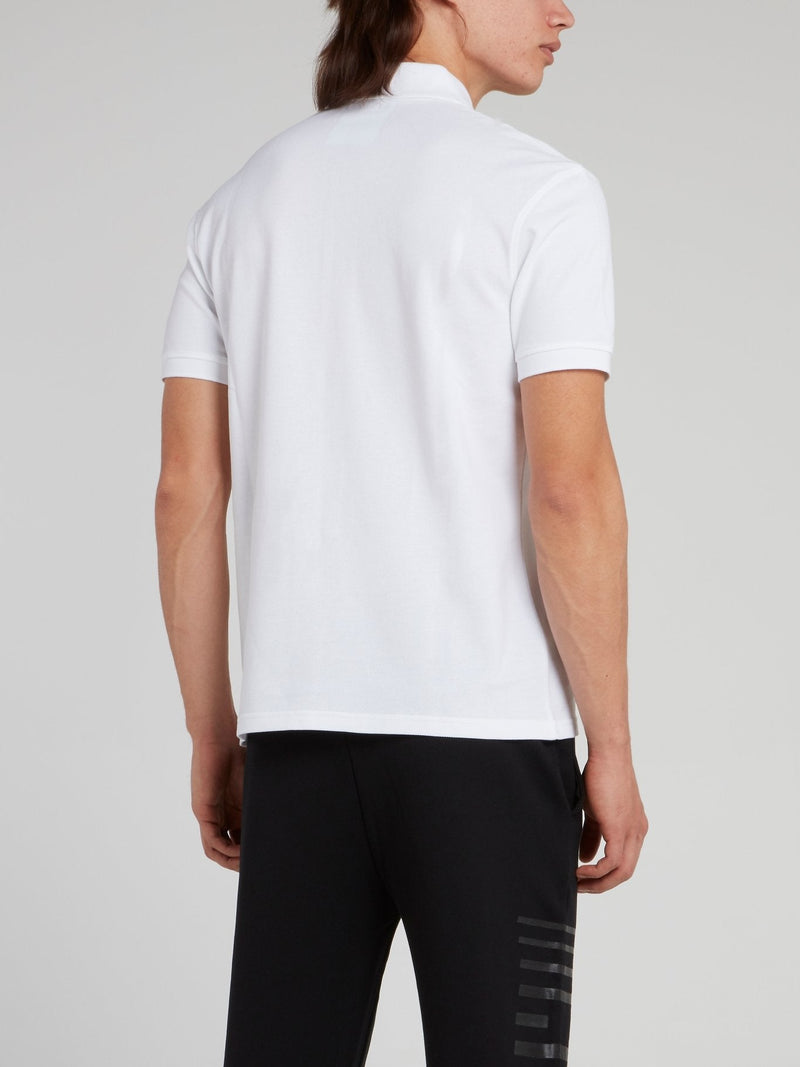 White Appliquéd Polo Shirt