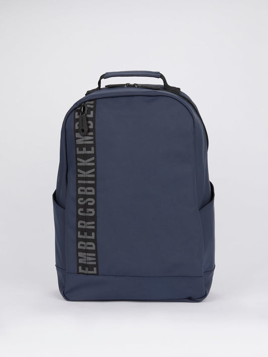 Navy Side Stripe Logo Backpack