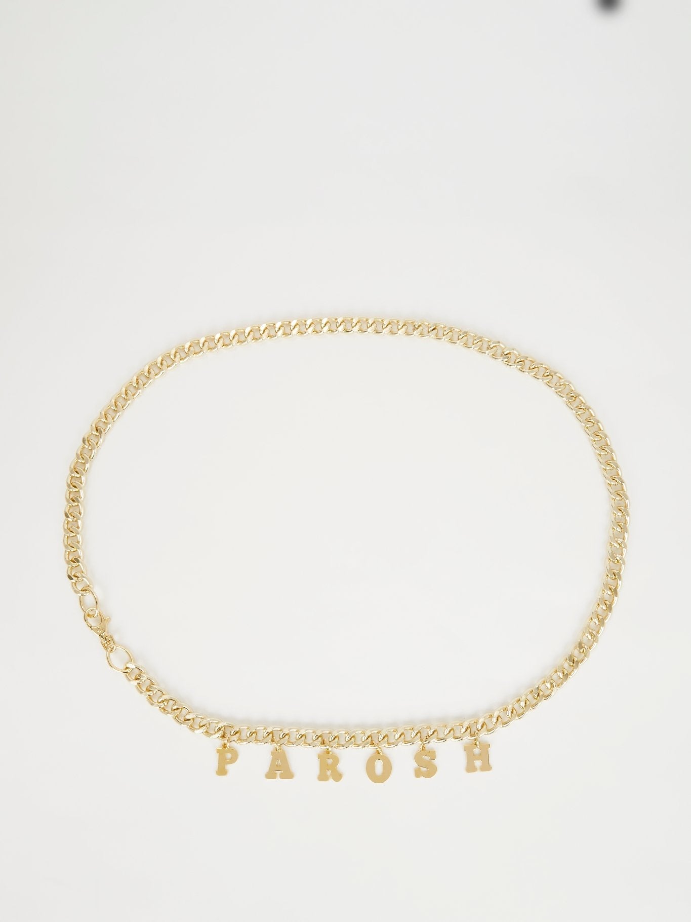 Gold Tone Logo Chain Belt