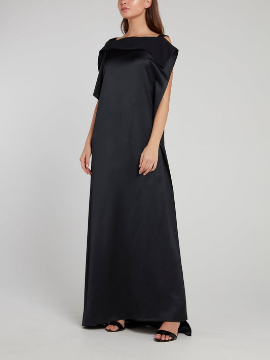 Black Asymmetric Maxi Dress