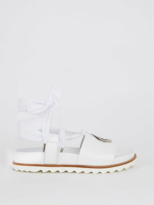 White Nappa Gladiator Sandals