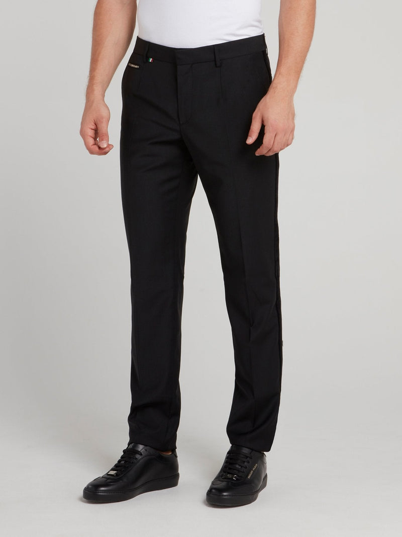 Black Side Tape Tailored Trousers