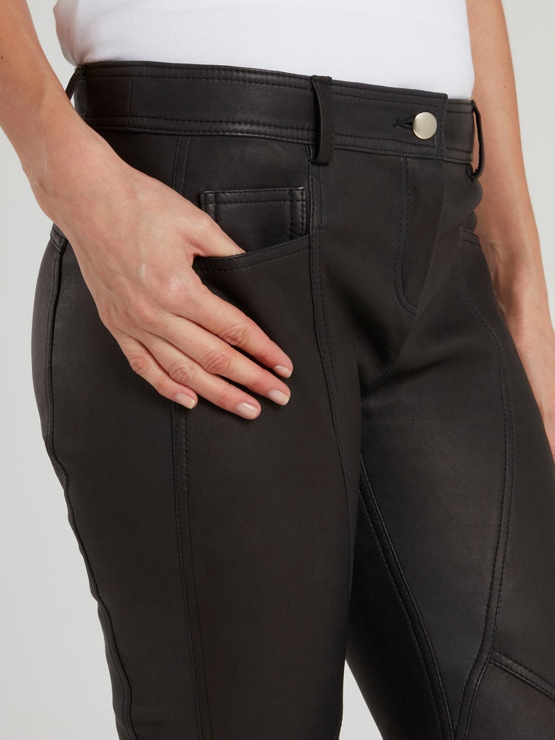 Black Leather Running Pants