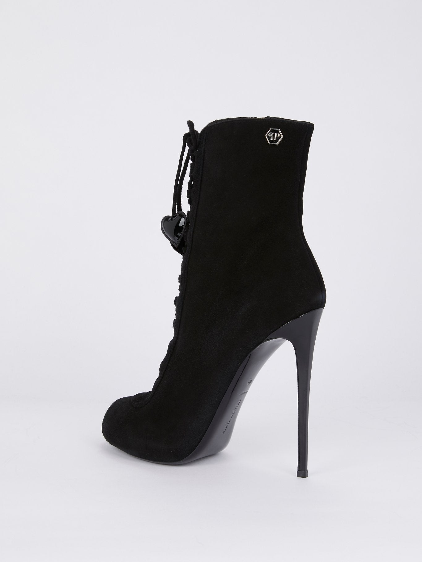 Black Suede Lace Up Ankle Boots