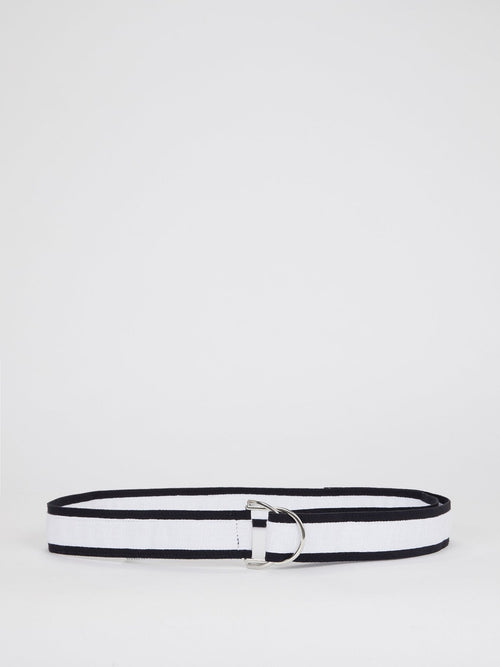 Two Tone Striped Strap Belt