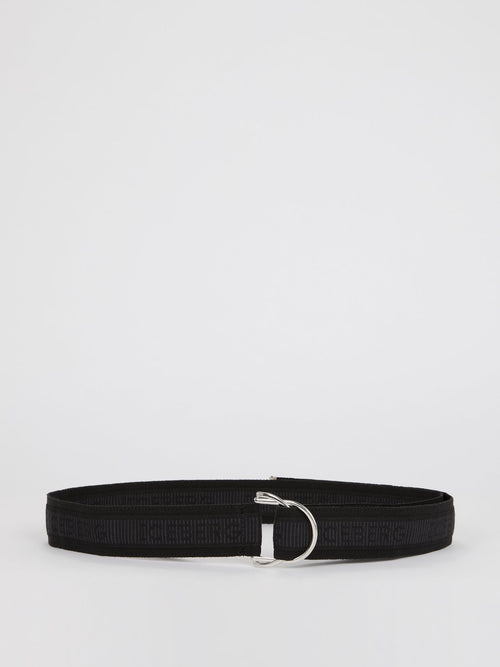 Black Logo Strap Belt