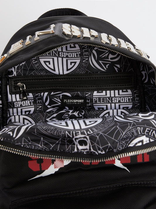 Black Logo Embellished Backpack