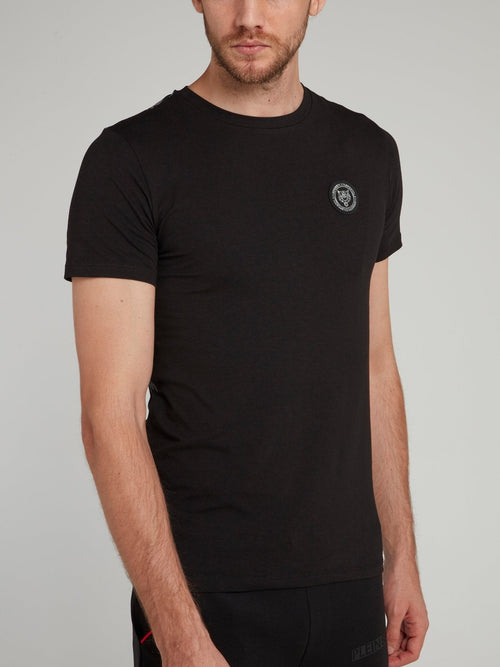 Black Graffiti Round Neck T-Shirt