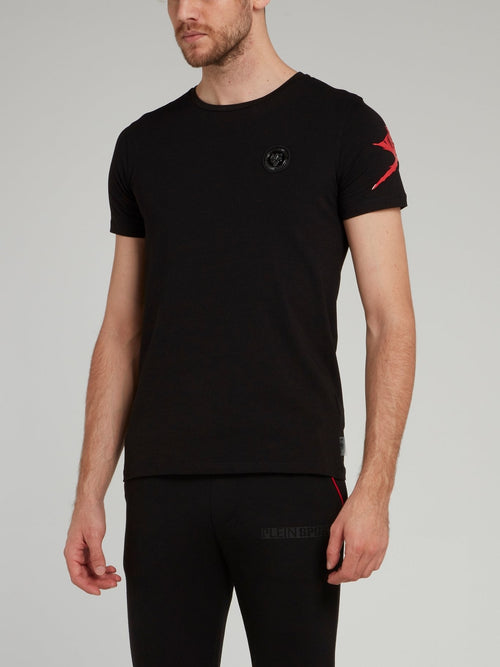 Black Statement Logo Cotton T-shirt