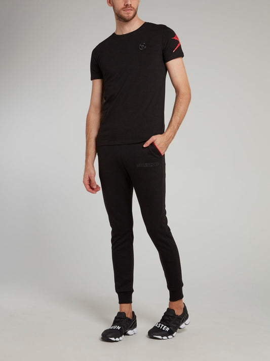 Black Statement Logo Cotton T-shirt