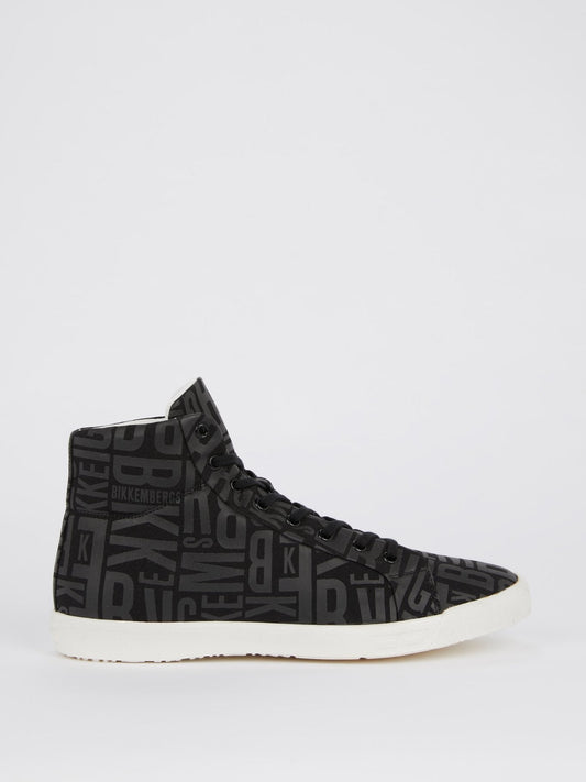 Black Monogram High Top Sneakers