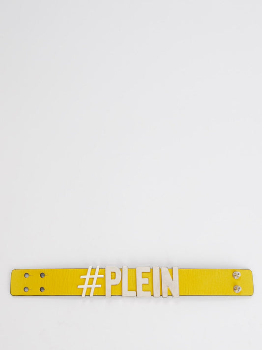 Yellow Logo Leather Bracelet