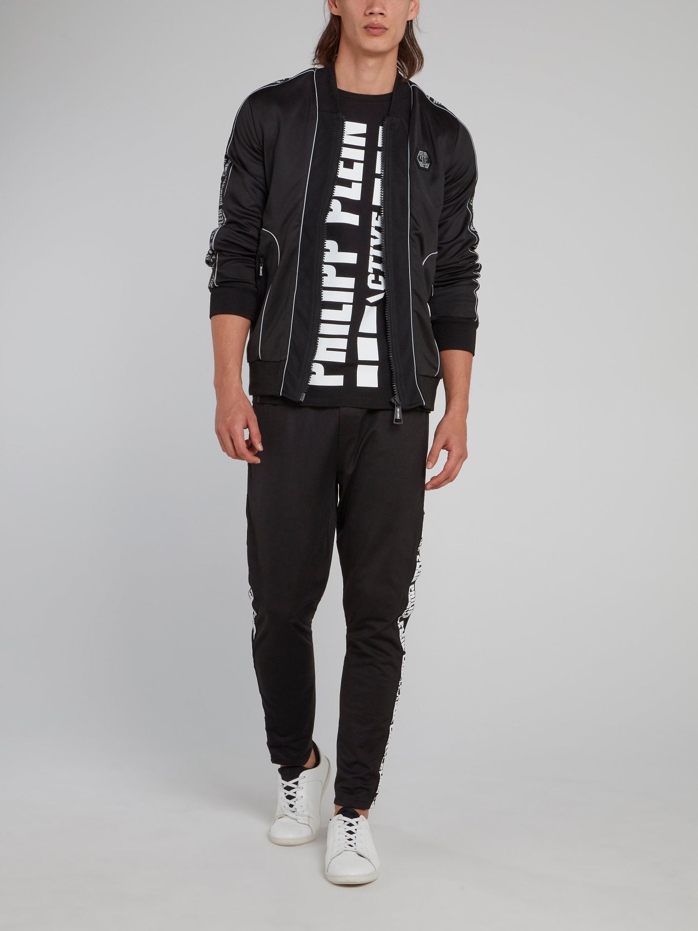 Geometric Logo Sleeve Jogging Jacket