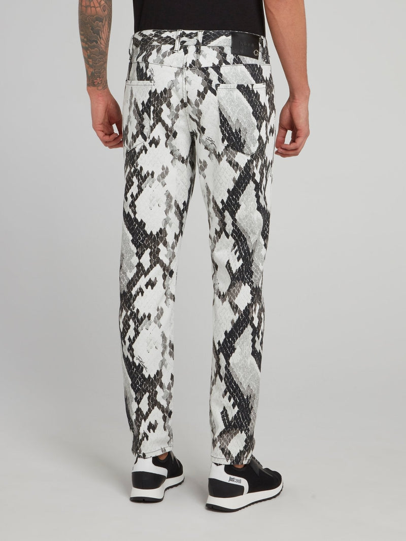 Snake Effect Slim Fit Trousers