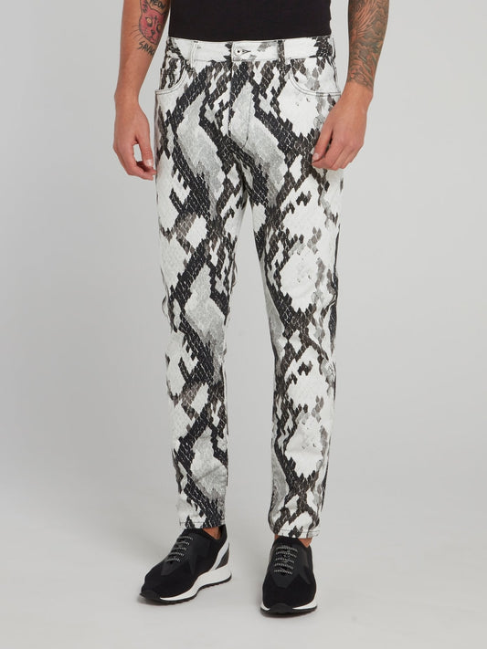 Snake Effect Slim Fit Trousers