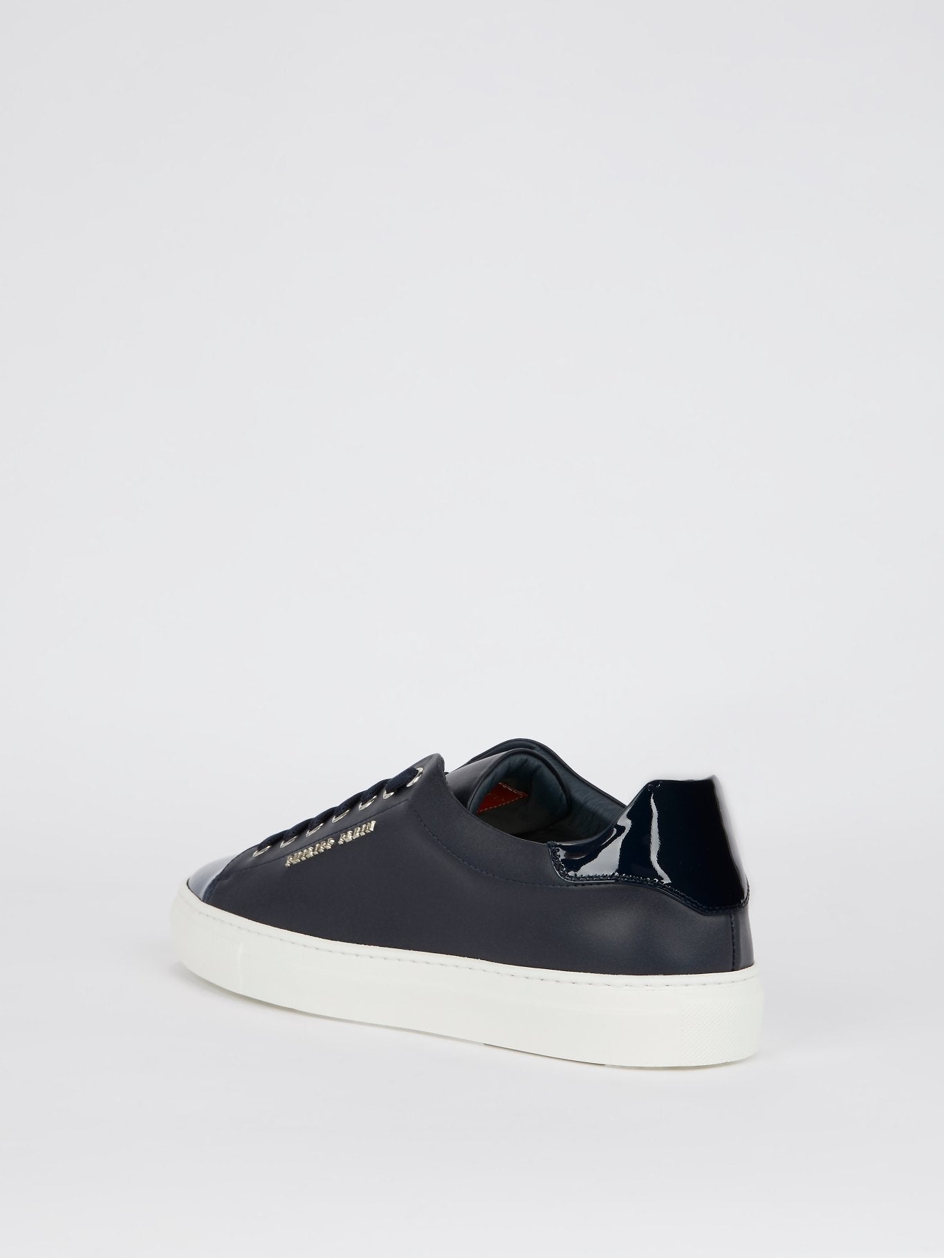 Navy Patent Leather Heel and Toe Patch Sneakers