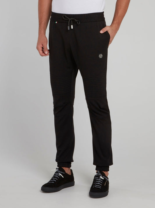 Black Drawstring Logo Track Pants