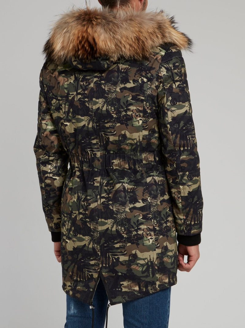 Fur Collar Camo Jungle Parka