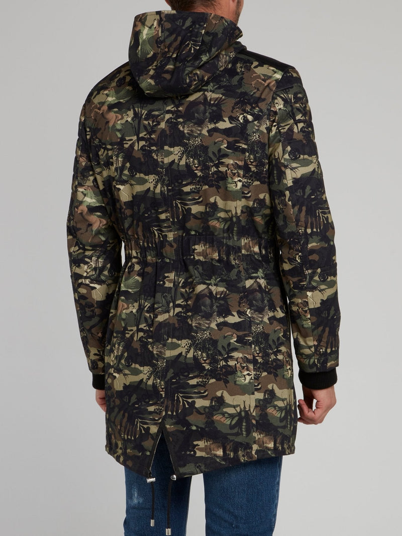 Fur Collar Camo Jungle Parka