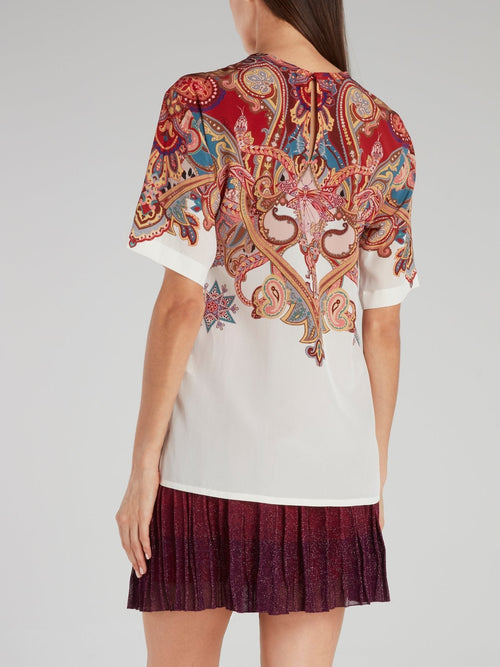 Baroque Print Half Sleeve Shirt