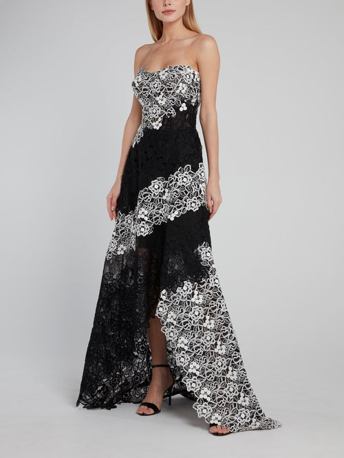 Floral A-Line Lace Maxi Dress