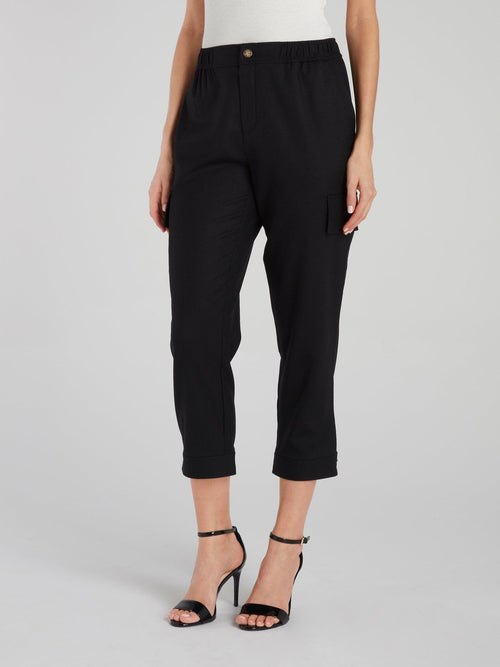 Black Tapered Capri Pants