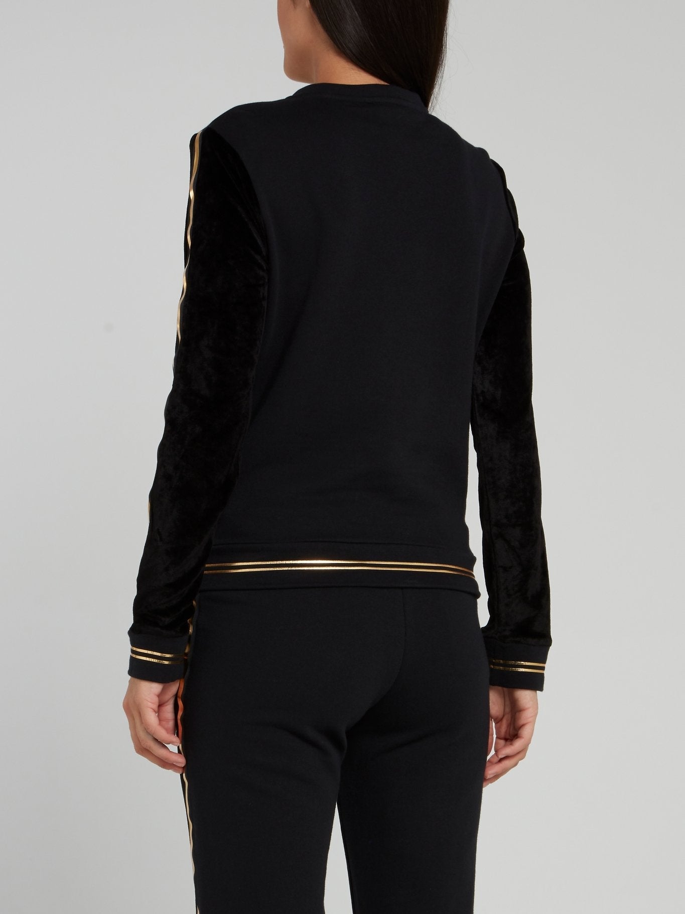 Black Velvet Gold Stripe Sweatshirt