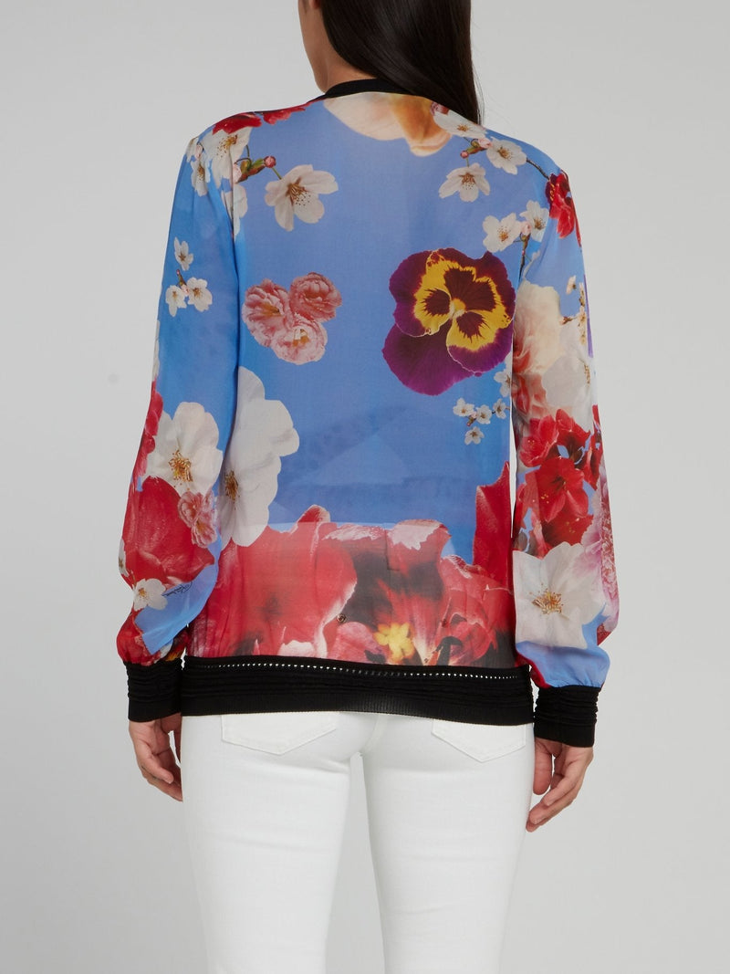 Floral Print Knitted Pullover