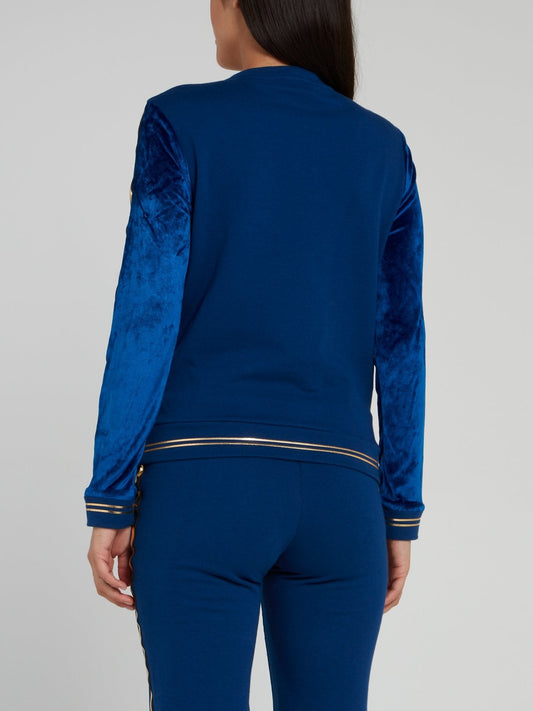 Blue Velvet Gold Stripe Sweatshirt