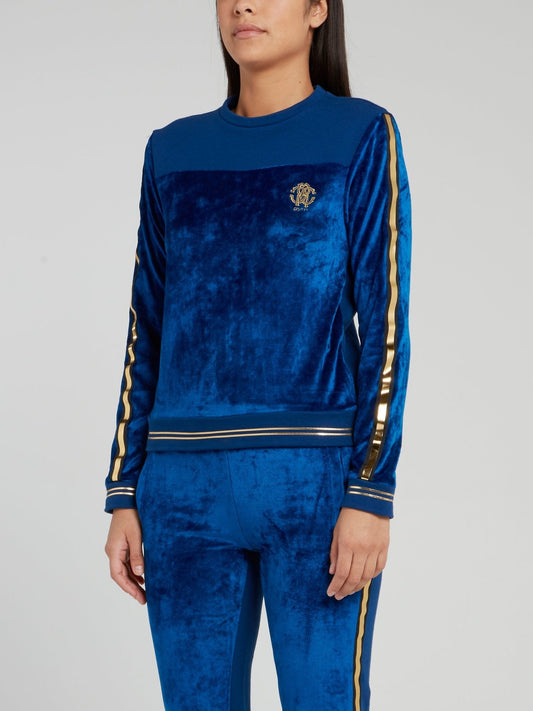 Blue Velvet Gold Stripe Sweatshirt