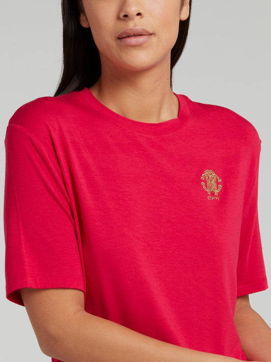 Red Half Sleeve Crewneck T-Shirt