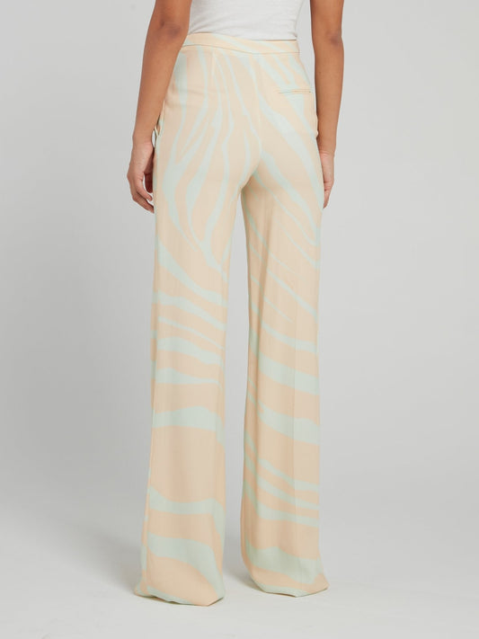 Zebra Pattern High Waist Palazzo Pants