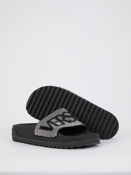 Ciabattina Studded Logo Leather Slides